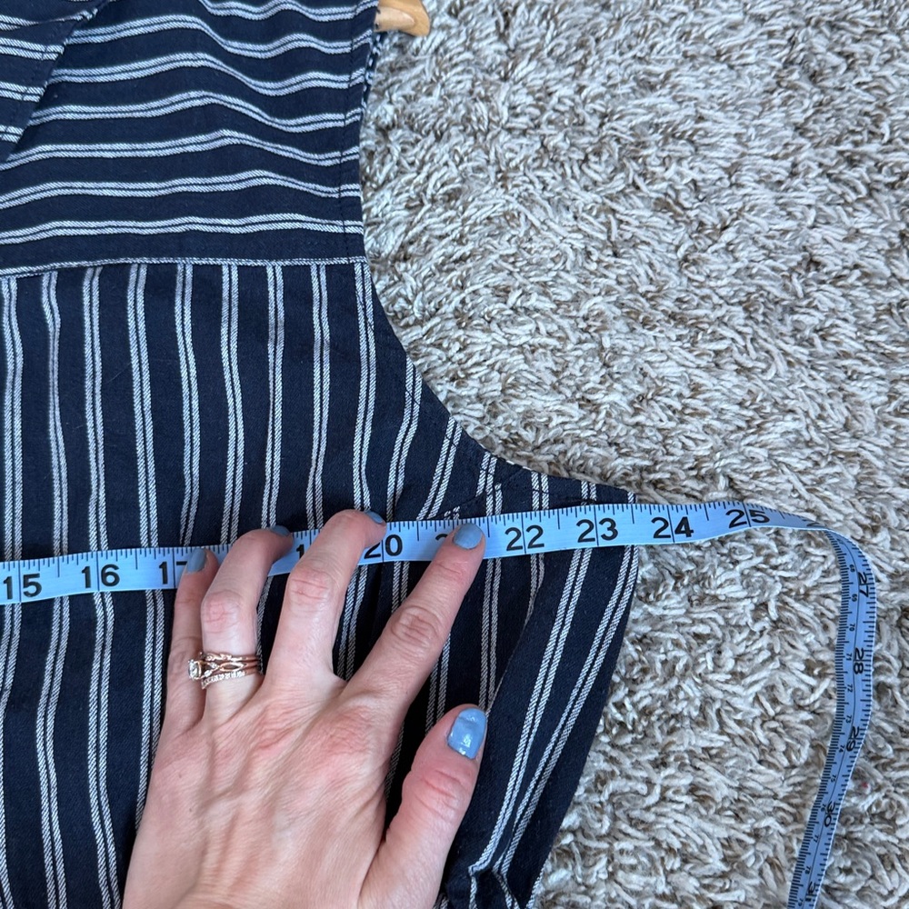 Skies Are Blue Cinch Vest Striped Blue White Plus Size XXLarge - Picture 8 of 10